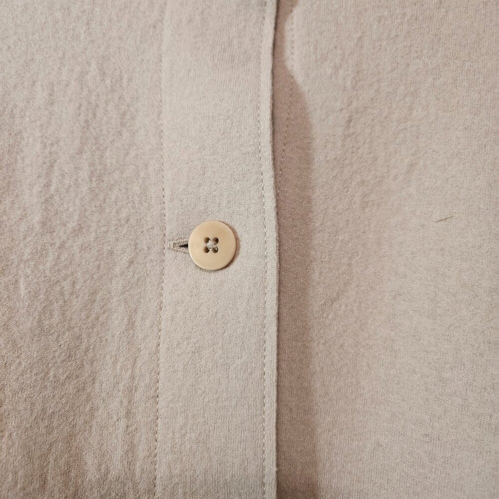 Eileen Fisher Boiled Wool Mandarin Collar Shirt Jacket Chalk SZ 1X - Picture 6 of 12